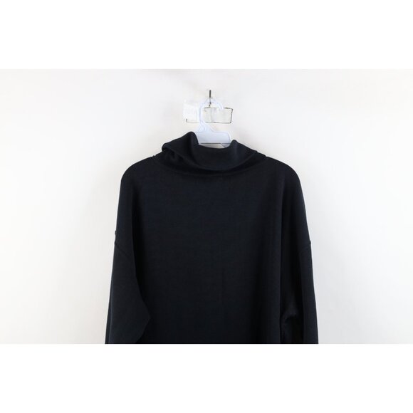 Vtg 90s Express Womens Medium Blank Baggy Thermal Ribbed Knit Turtleneck T-Shirt - Picture 10 of 11